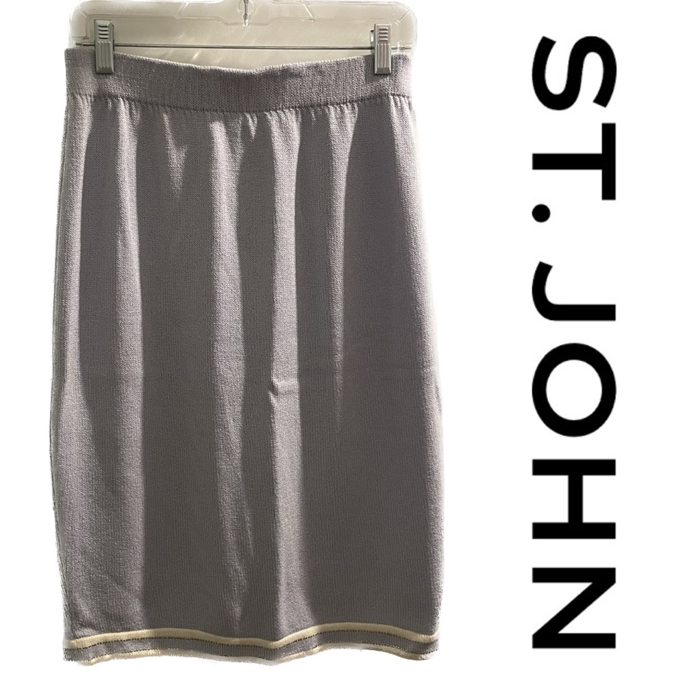 St John Collection Light Blue Knit Skirt